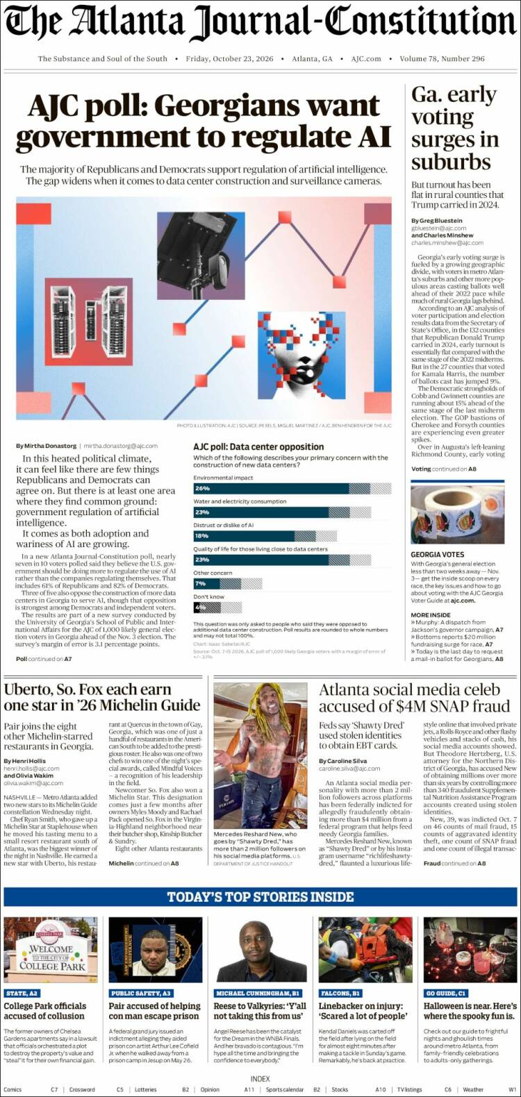 Portada de The Atlanta Journal-Constitution (USA)