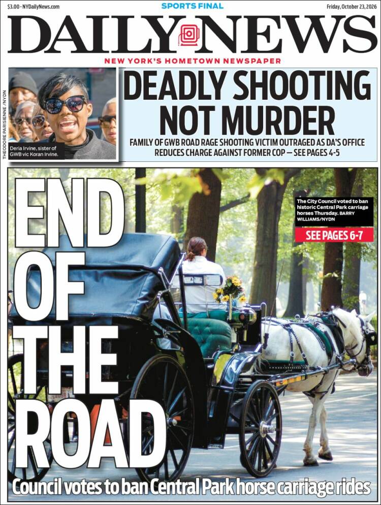 Portada de Daily News - New York (USA)