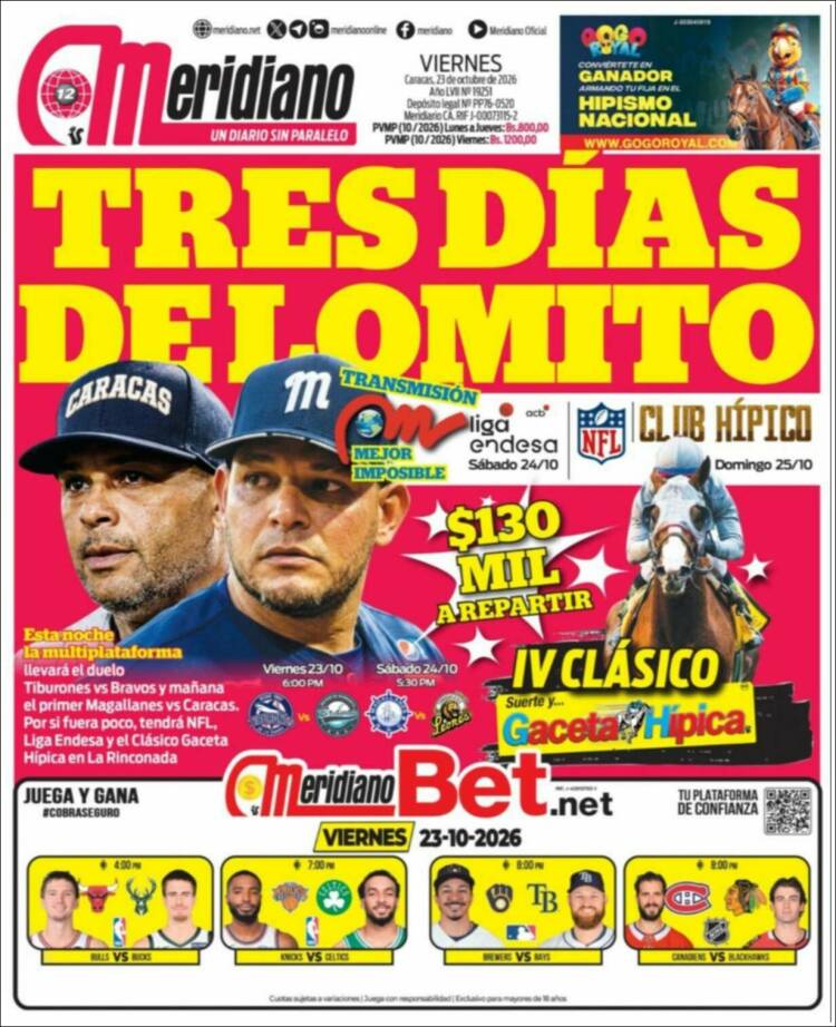 Portada de Meridiano (Venezuela)