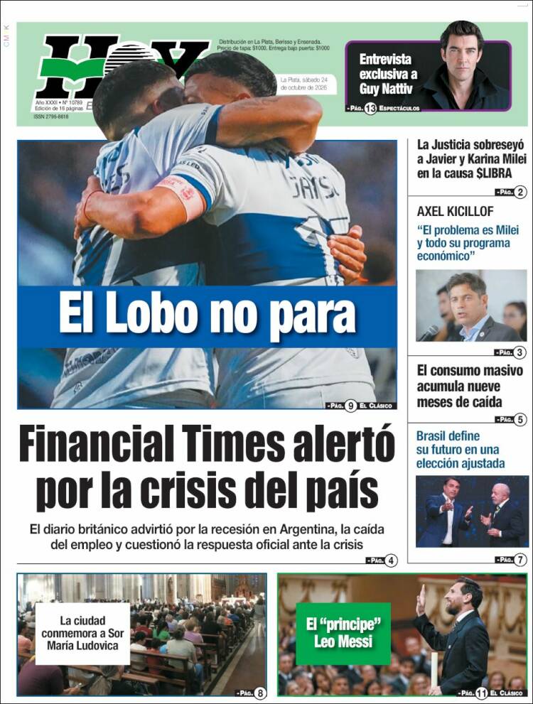 Portada de Diario Hoy (Argentina)