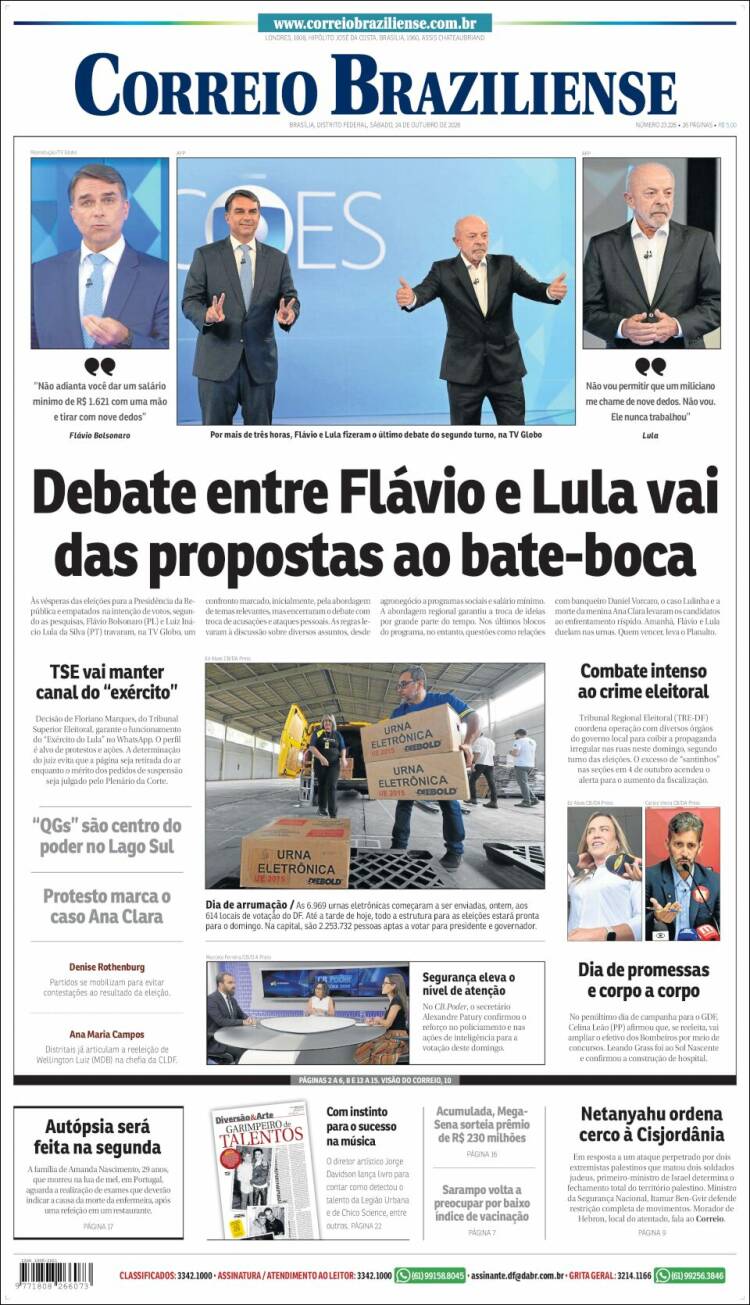 Portada de Correio Braziliense (Brasil)