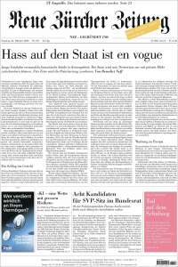 Portada de Neue Zürcher Zeitung (Switzerland)