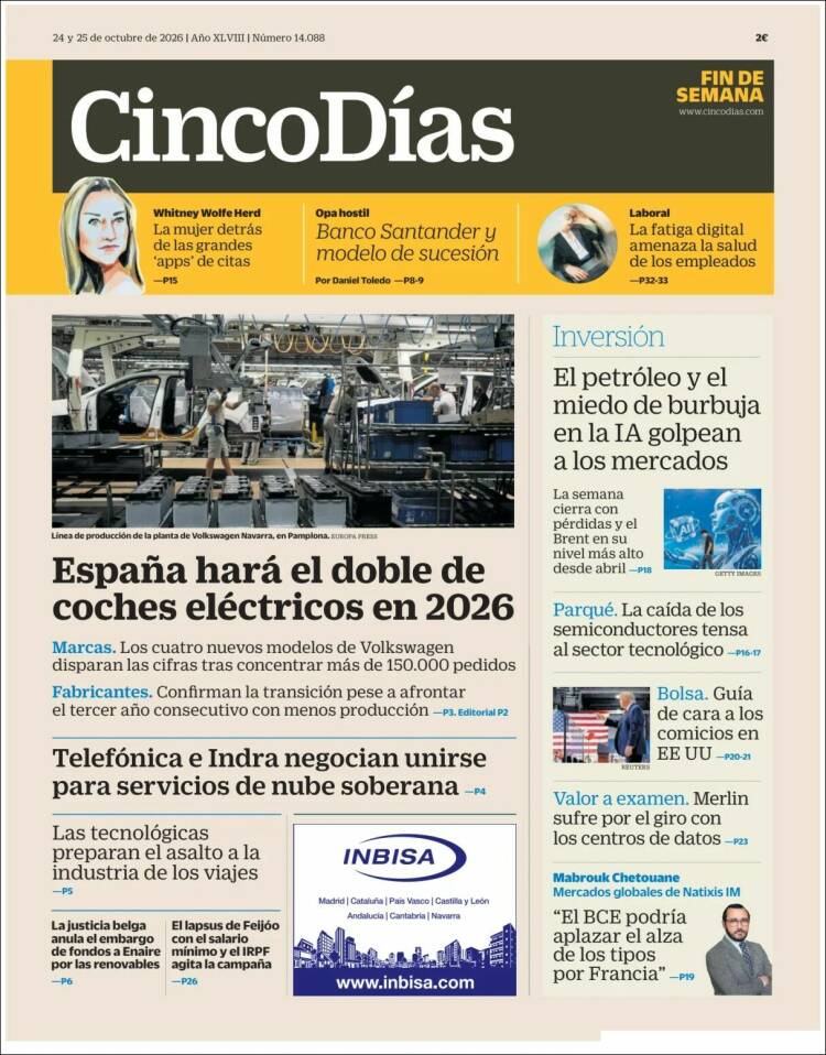 Portada de Cinco Días (Spain)