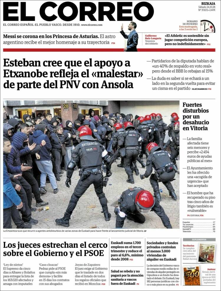 Portada de El Correo (Spain)