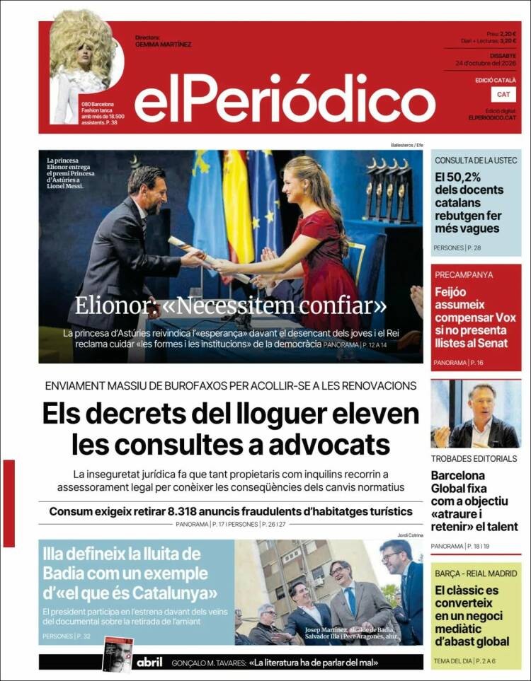 Portada de El Periódico de Catalunya (Spain)