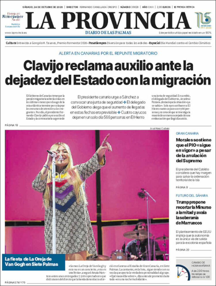 Portada de La Provincia (Spain)