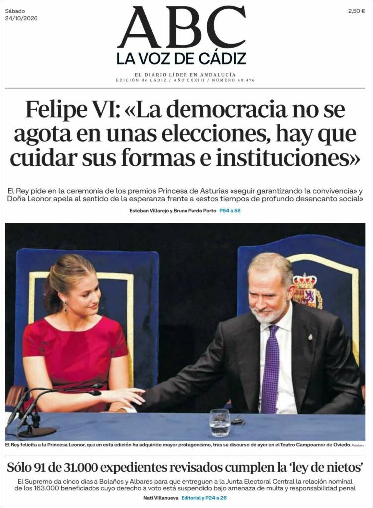 Portada de La Voz de Cádiz (Spain)