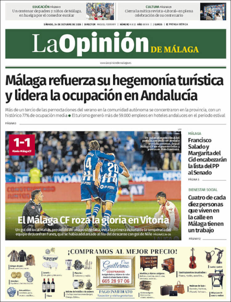 Portada de La Opinión de Málaga (Spain)