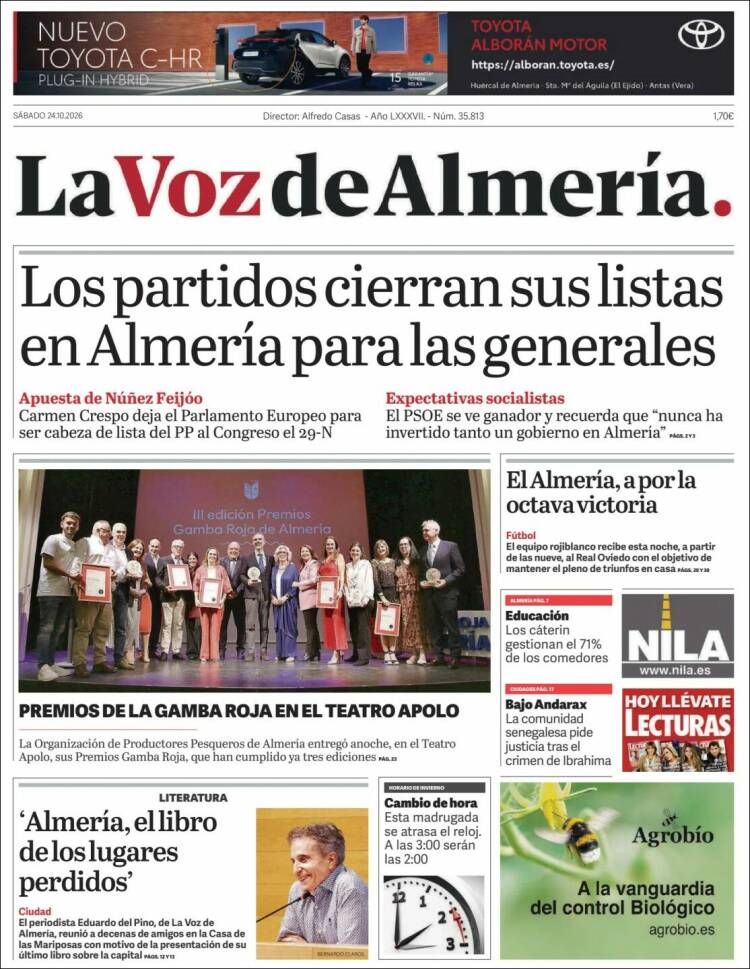 Portada de La Voz de Almería (Spain)