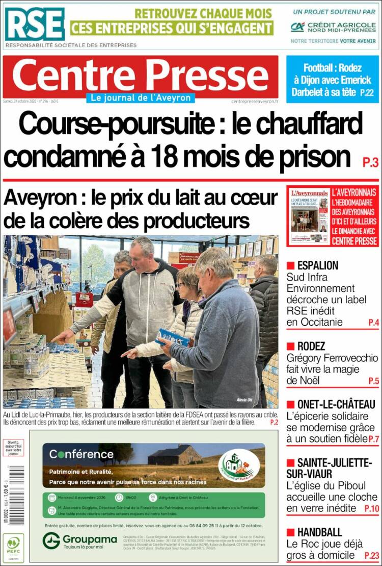 Portada de Centre Presse (France)