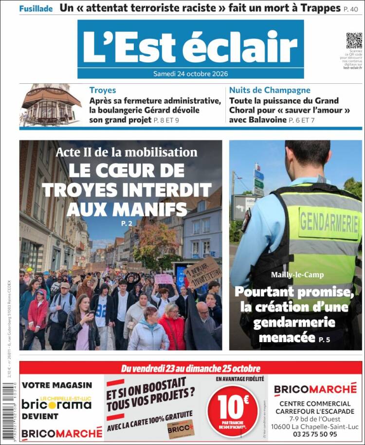 Portada de L'Est Eclair (France)