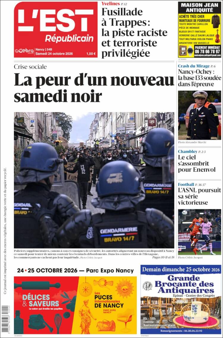Portada de L'Est Republicain (France)