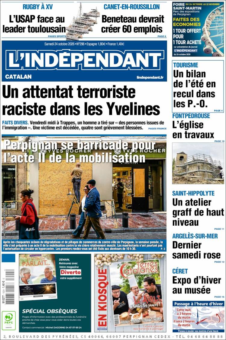 Portada de Le Indépendant (France)