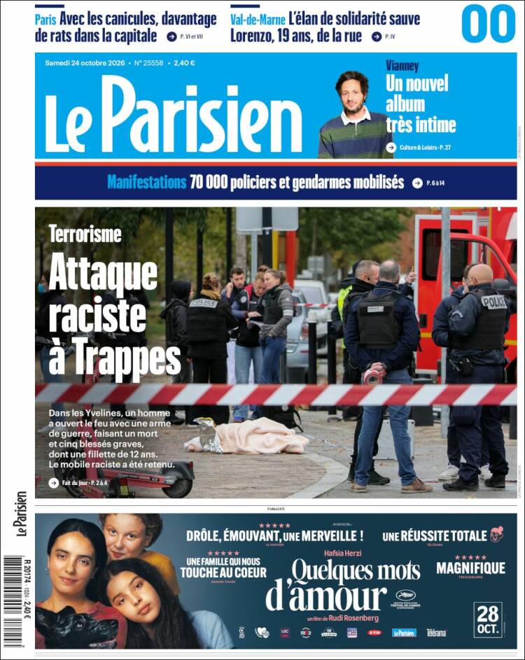 Portada de Le Parisien (France)