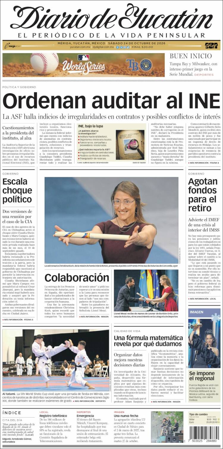 Portada de Diario de Yucatán (Mexico)