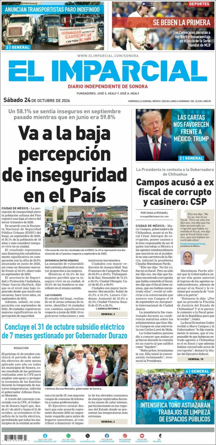 Portada de El Imparcial (Mexico)