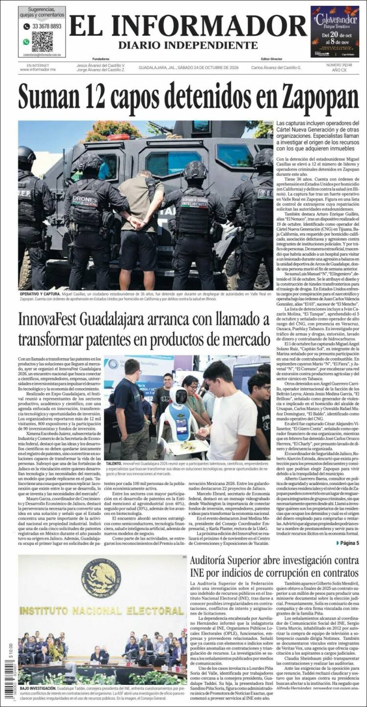 Portada de El Informador (Mexico)