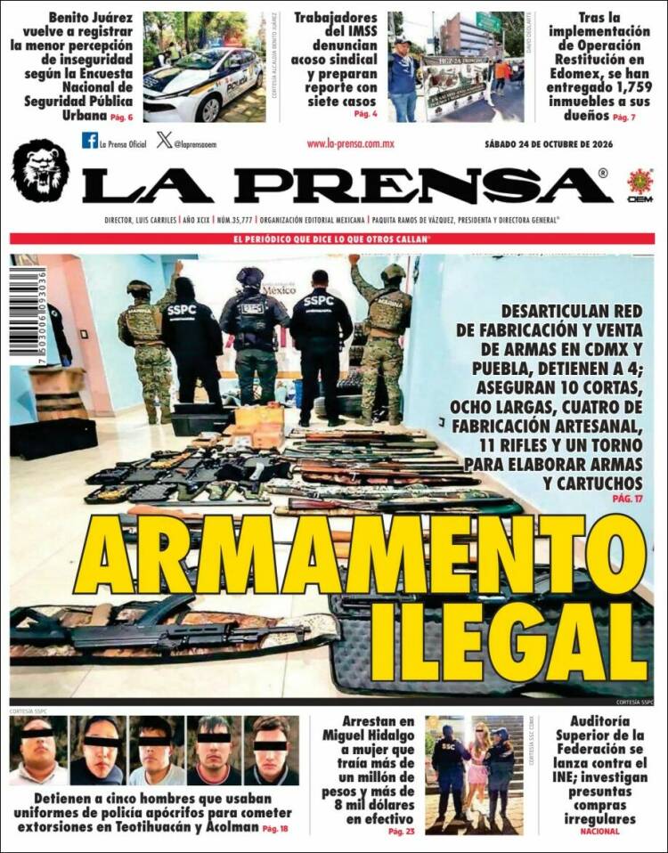 Portada de La Prensa (Mexico)