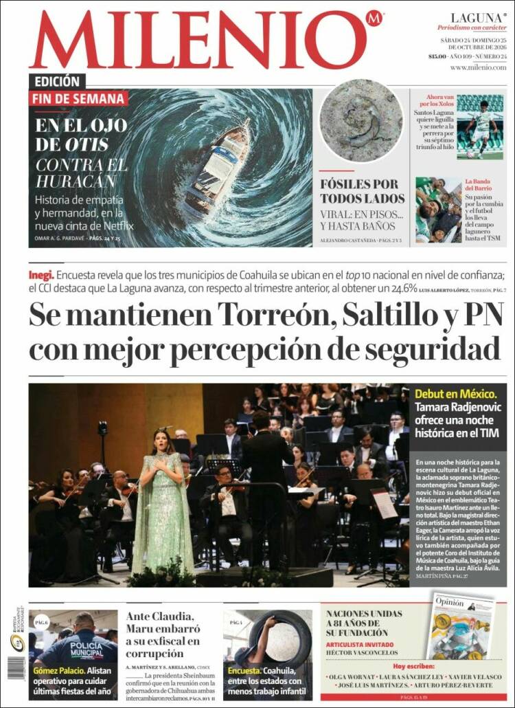 Portada de Milenio - Laguna (Mexico)