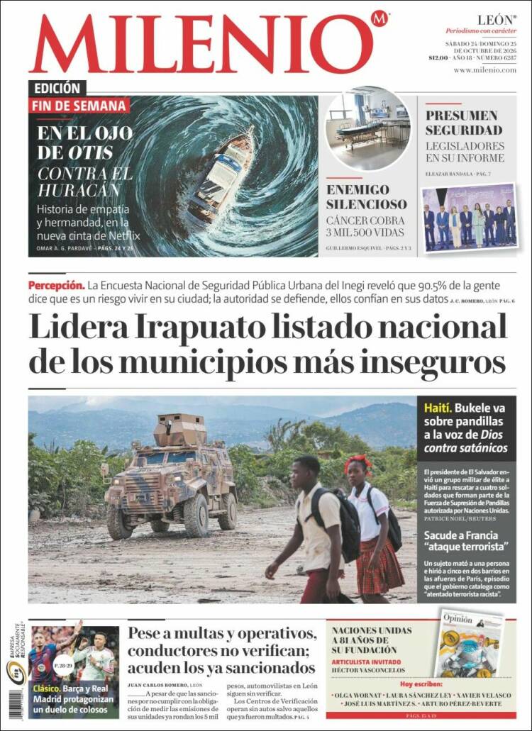 Portada de Milenio de León (Mexico)