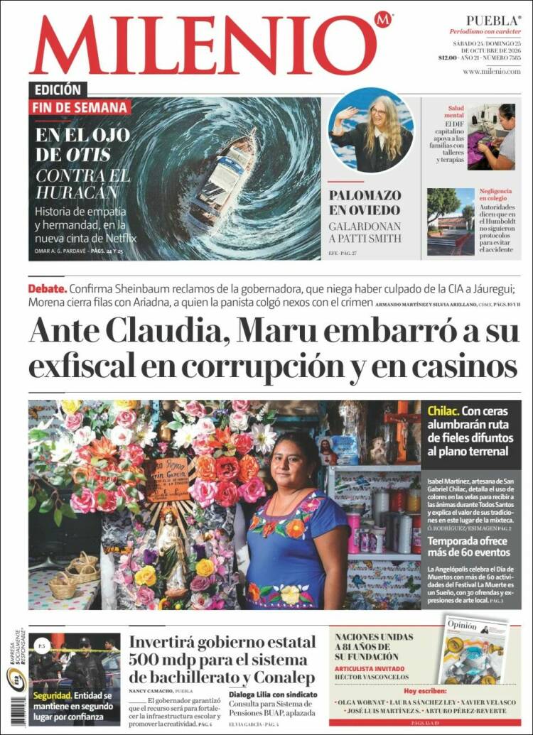 Portada de Milenio de Puebla (Mexico)
