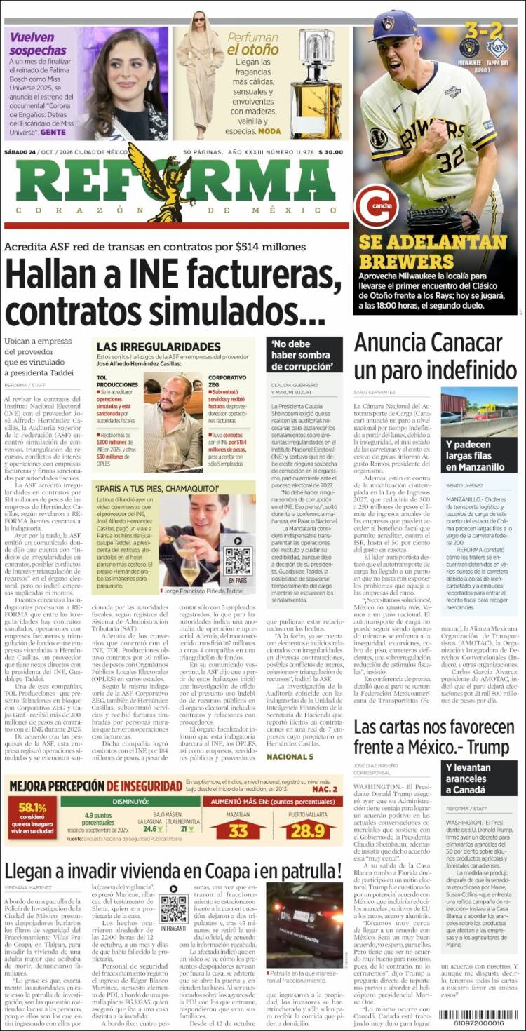 Portada de Reforma (Mexico)
