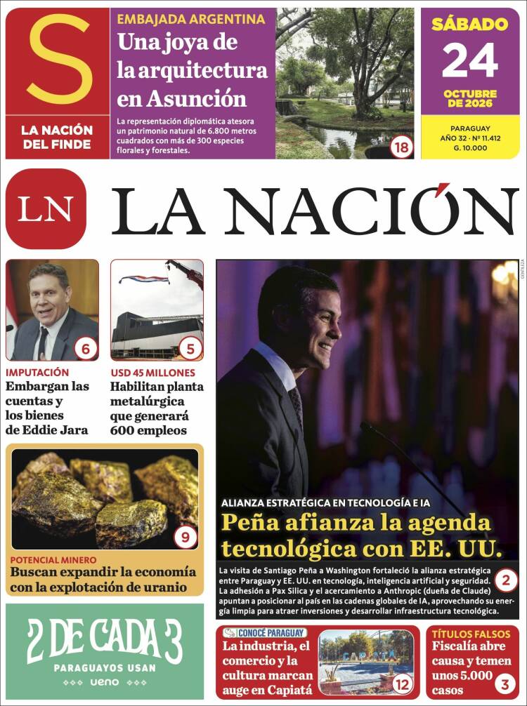 Portada de La Nación (Paraguay)