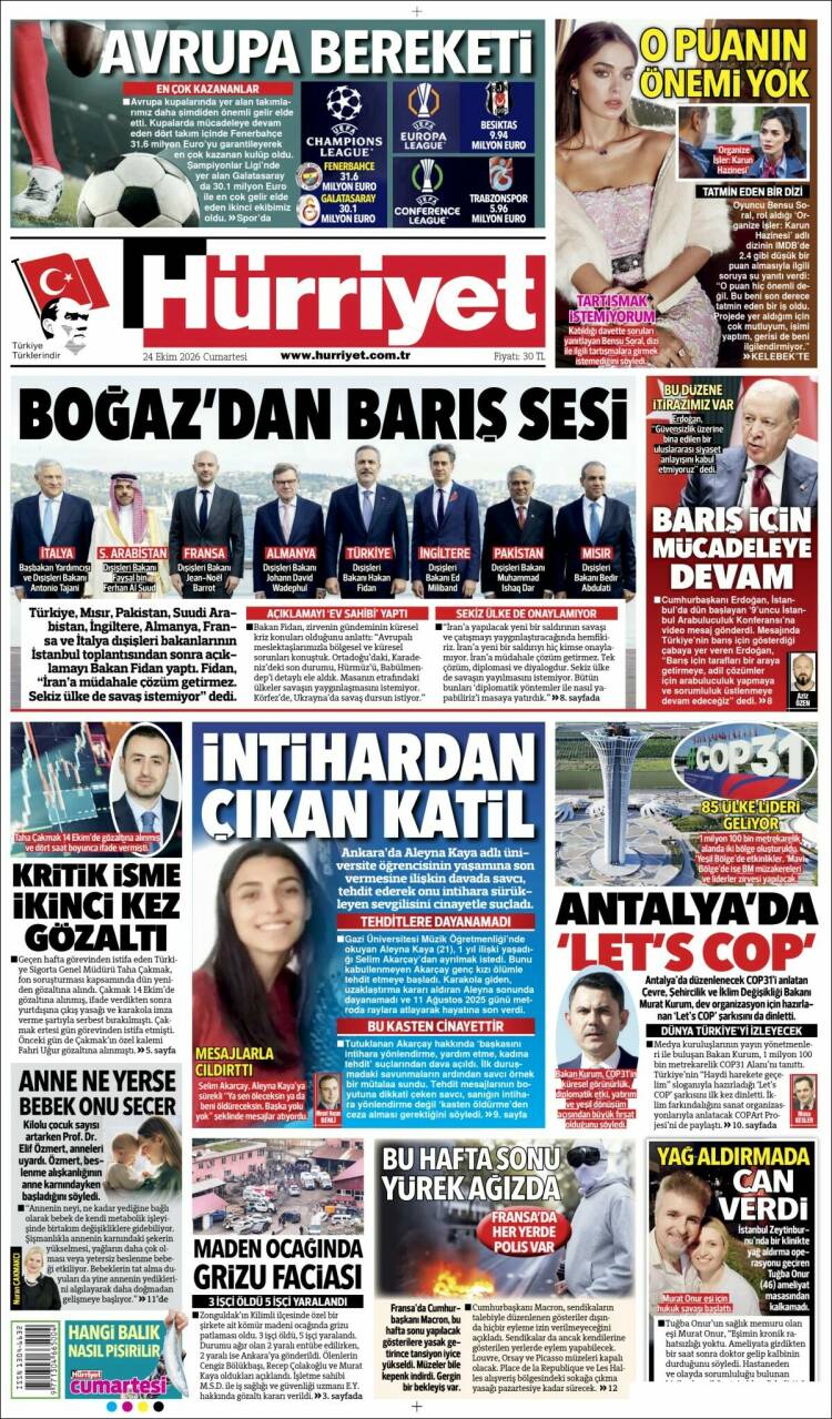 Portada de Hürriyet (Turkey)