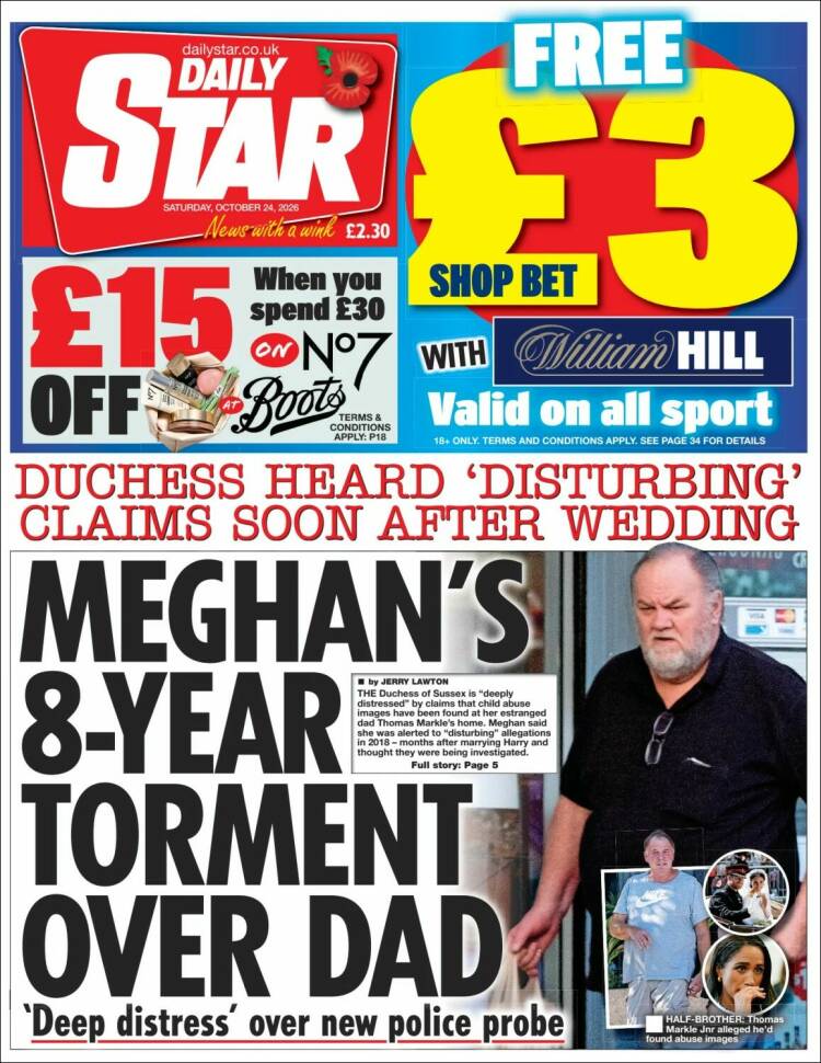 Portada de Daily Star (United Kingdom)