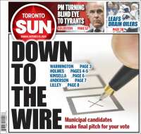 Portada de The Toronto Sun (Canada)