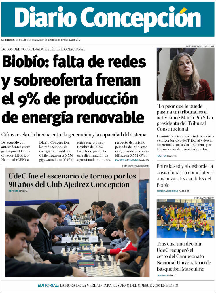 Portada de Diario de Concepción (Chile)