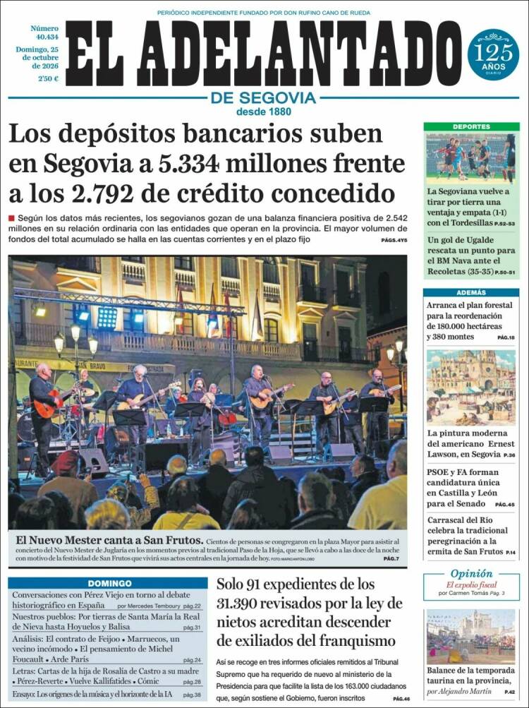 Portada de El Adelantado de Segovia (Spain)