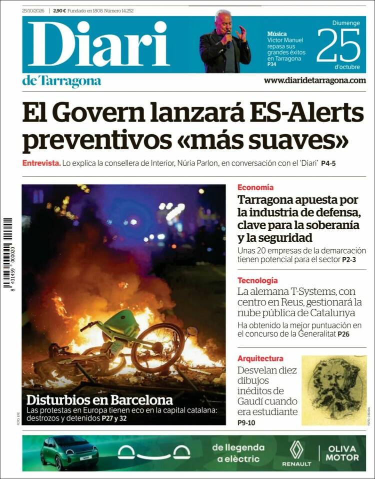 Portada de Diari de Tarragona (Espa&ntilde;a)
