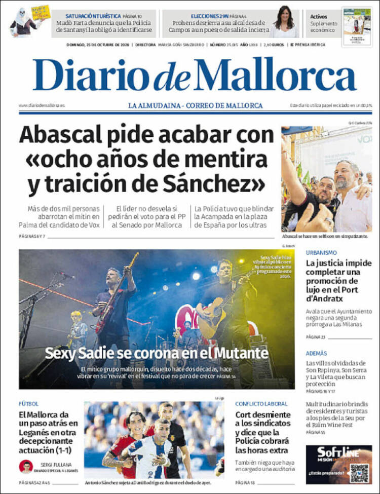 Portada de Diario de Mallorca (Espa&ntilde;a)