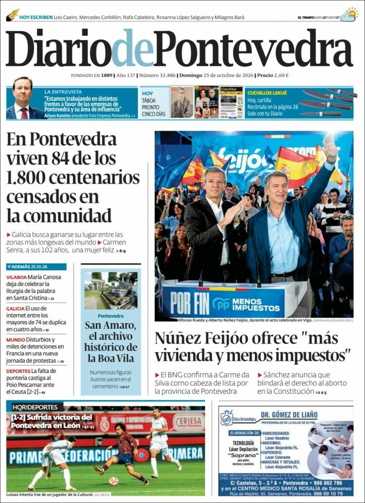 Portada de Diario de Pontevedra (Espa&ntilde;a)