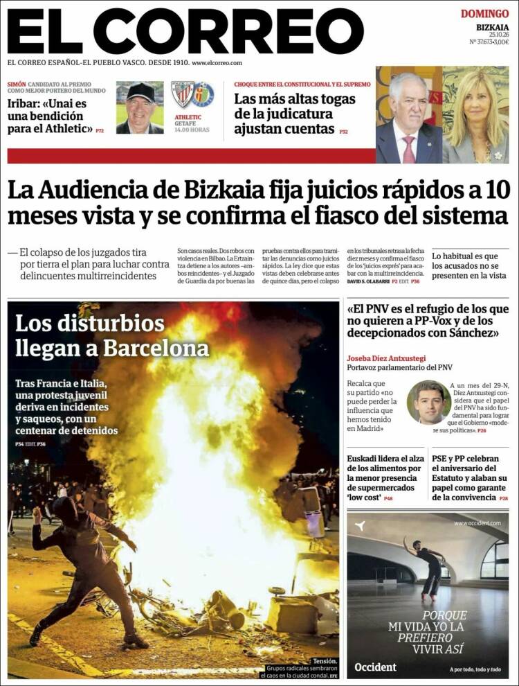 Portada de El Correo (Espa&ntilde;a)