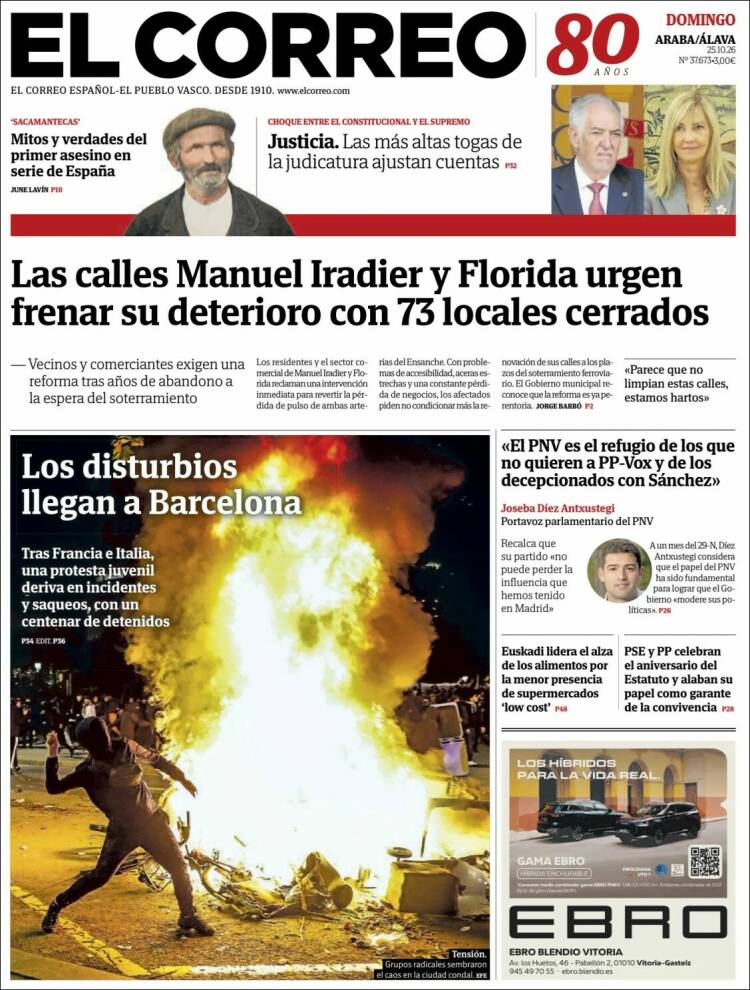 Portada de El Correo - Álava (Spain)