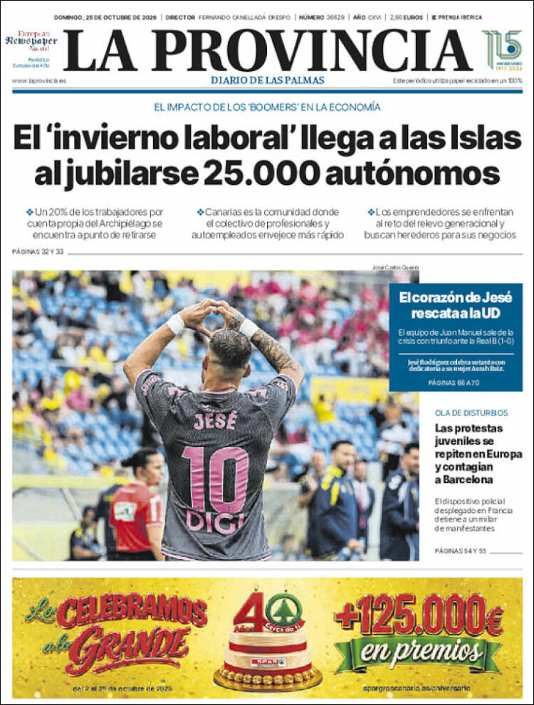 Portada de La Provincia (Spain)