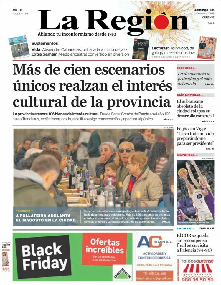 Portada de La Región de Ourense (Espa&ntilde;a)