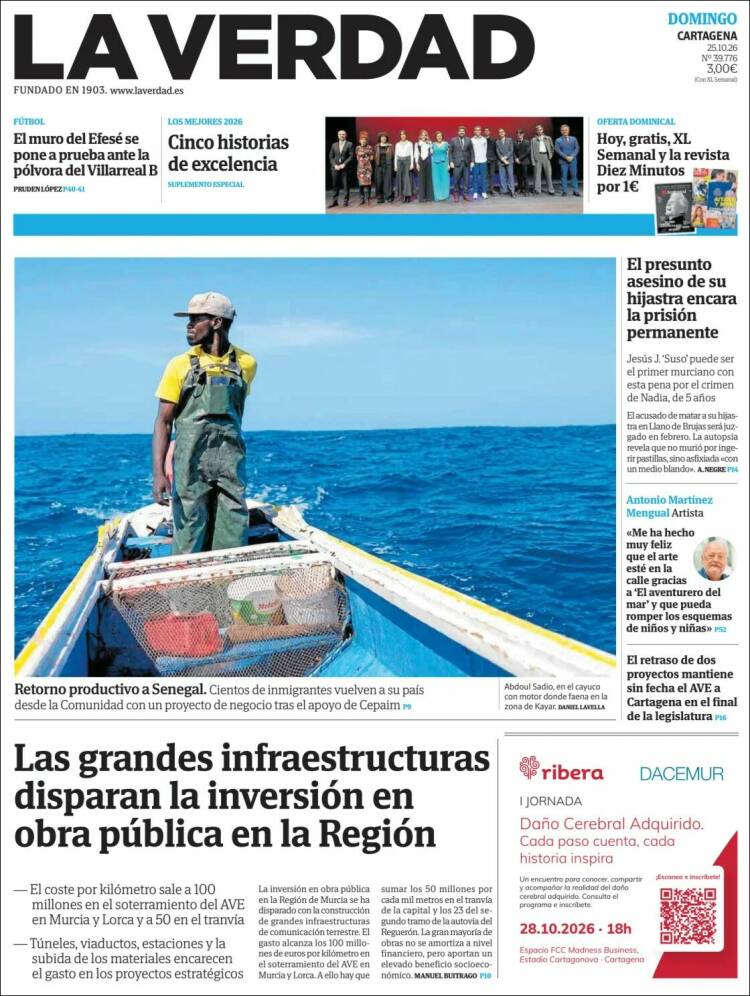 Portada de La Verdad de Cartagena (Espa&ntilde;a)