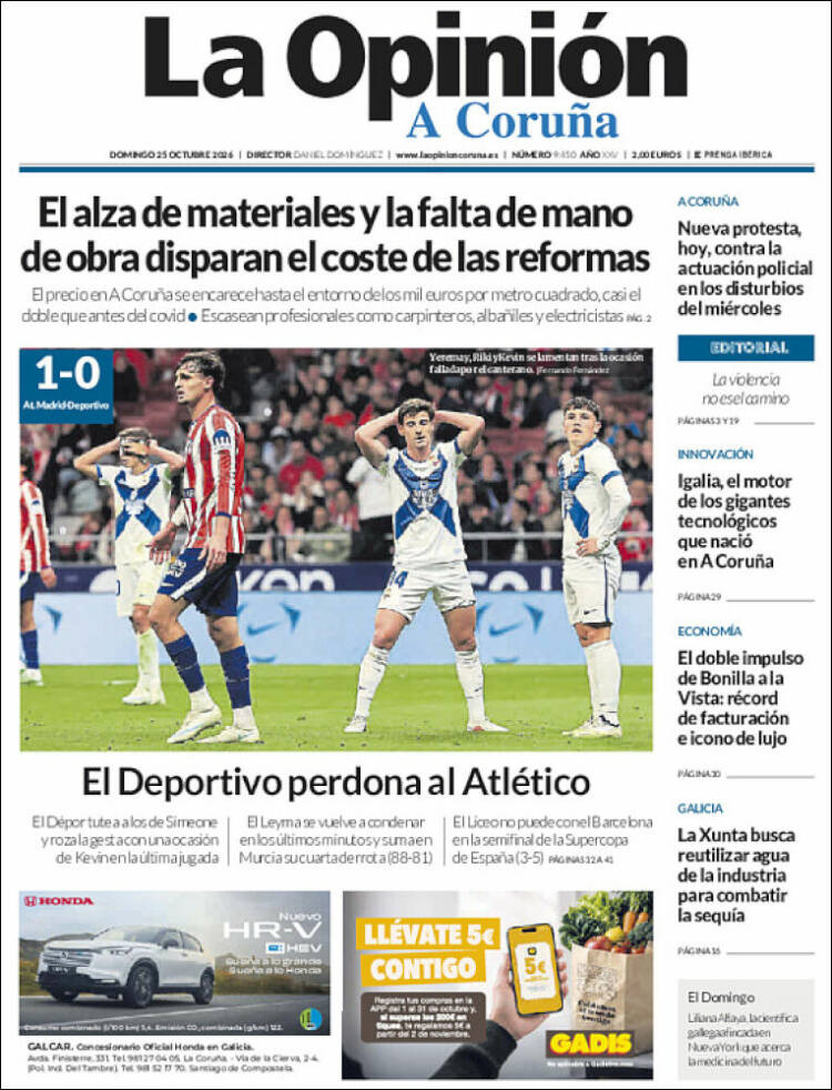 Portada de La Opinión de A Coruña (Spain)