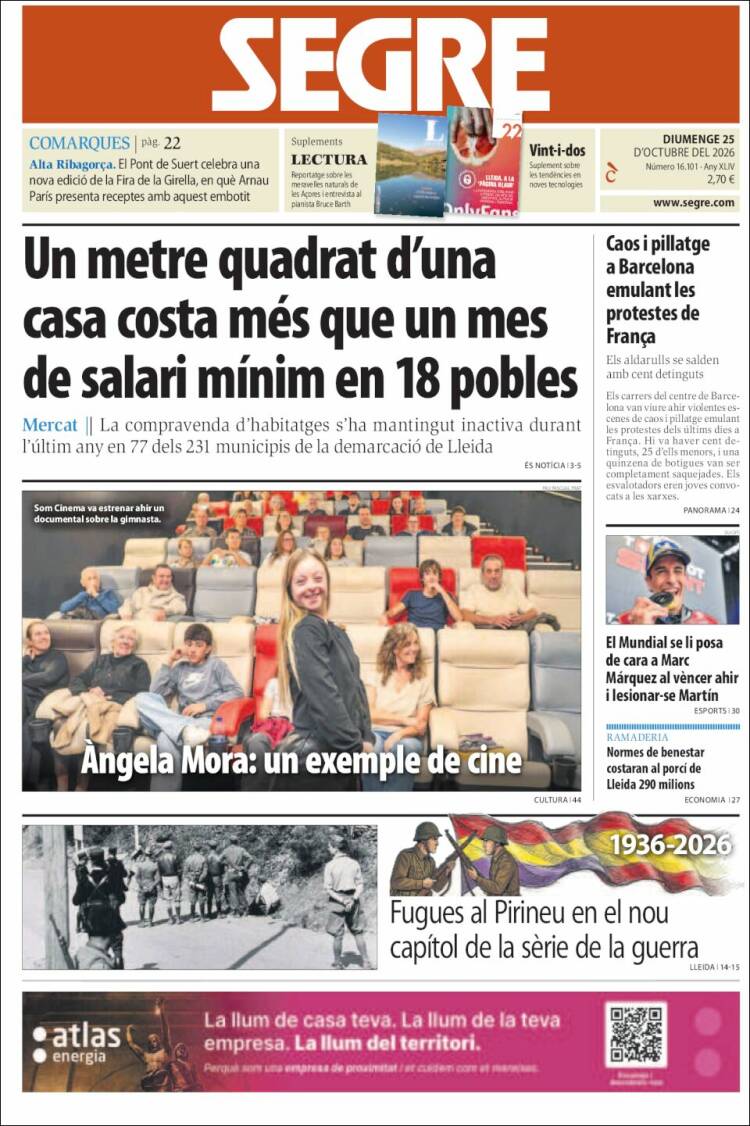 Portada de Segre (Spain)
