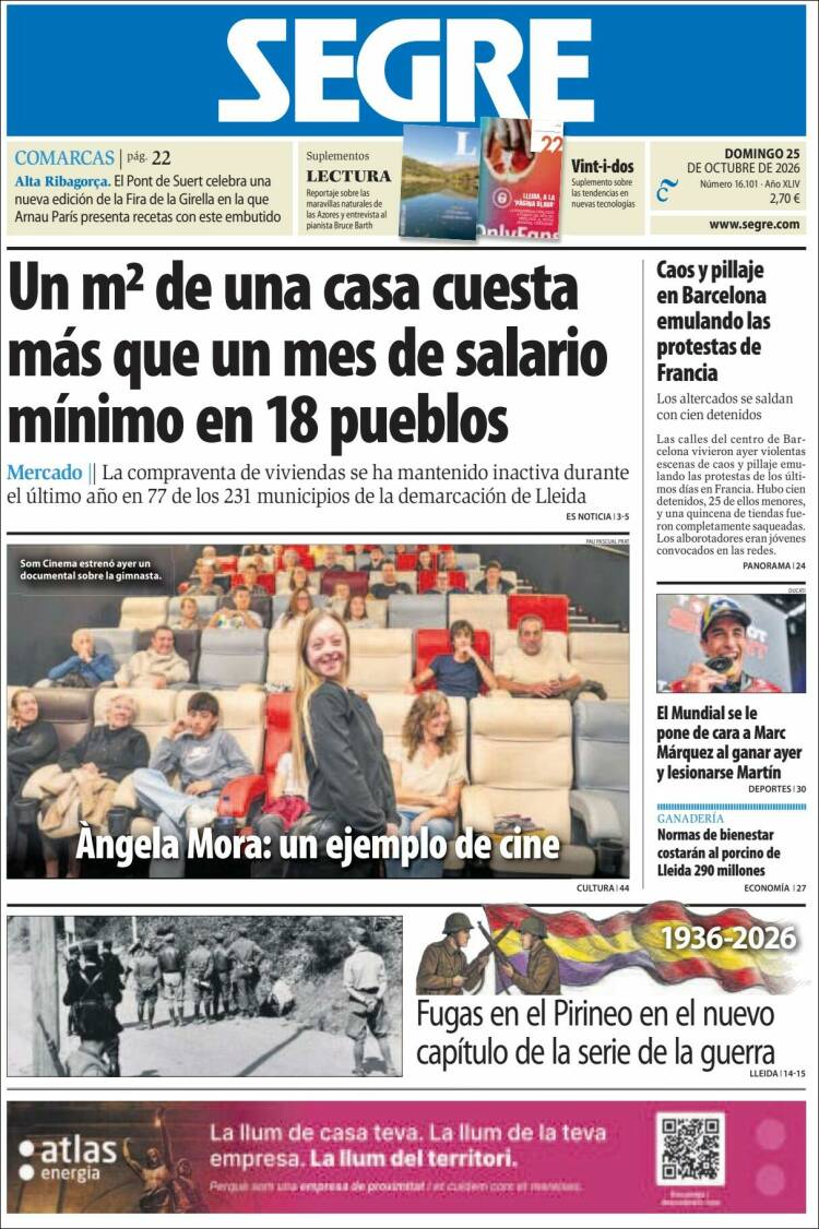 Portada de Segre  (Spain)
