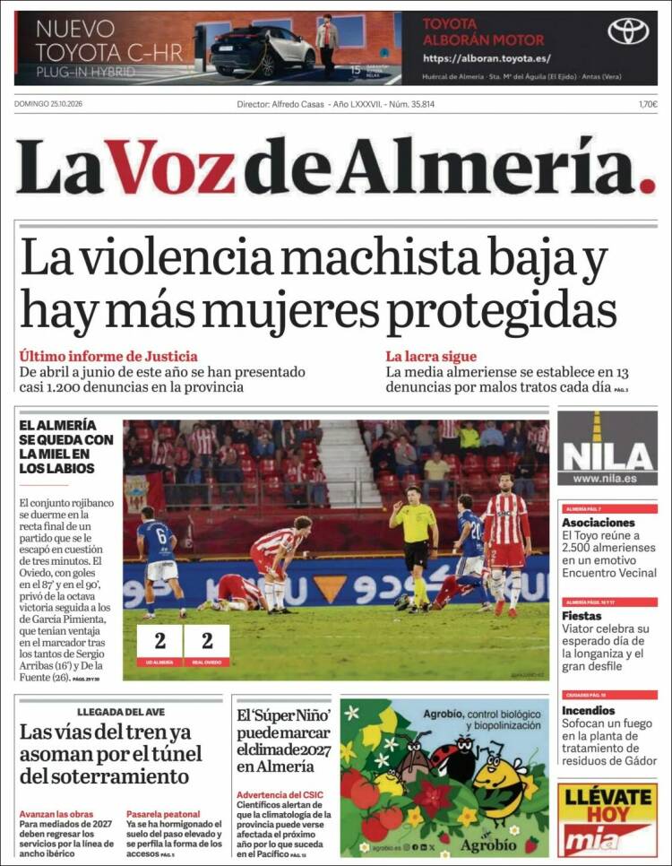 Portada de La Voz de Almería (Espa&ntilde;a)