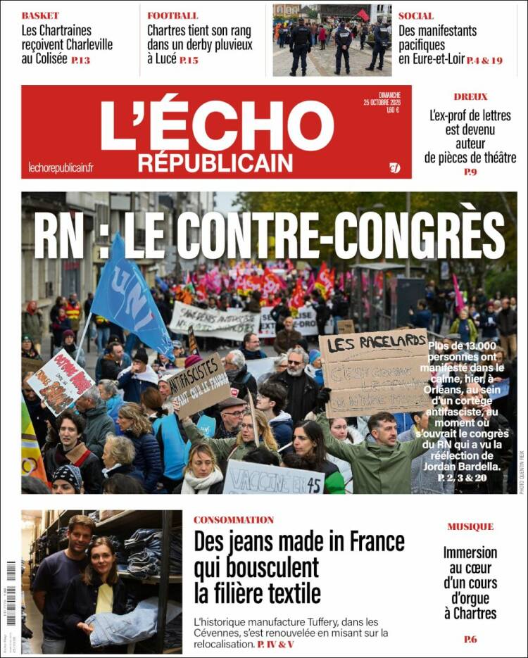 Portada de L'Echo Républicain (Francia)