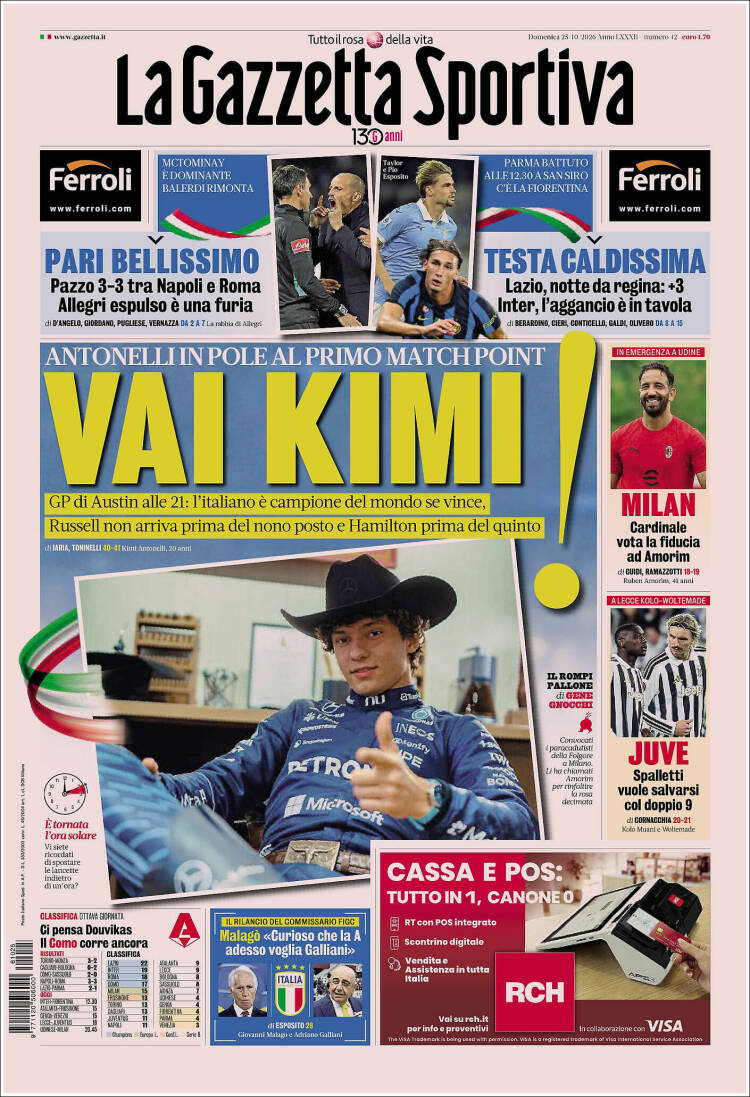 Portada de La Gazzetta dello Sport (Italy)