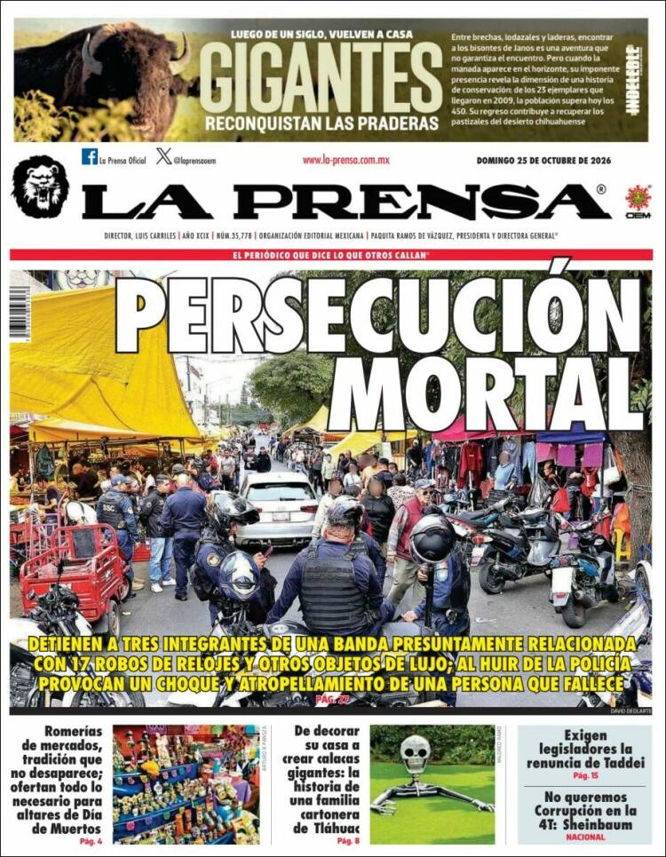 Portada de La Prensa (M&eacute;xico)