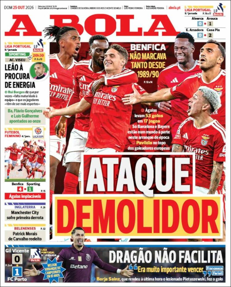 Portada de A Bola (Portugal)