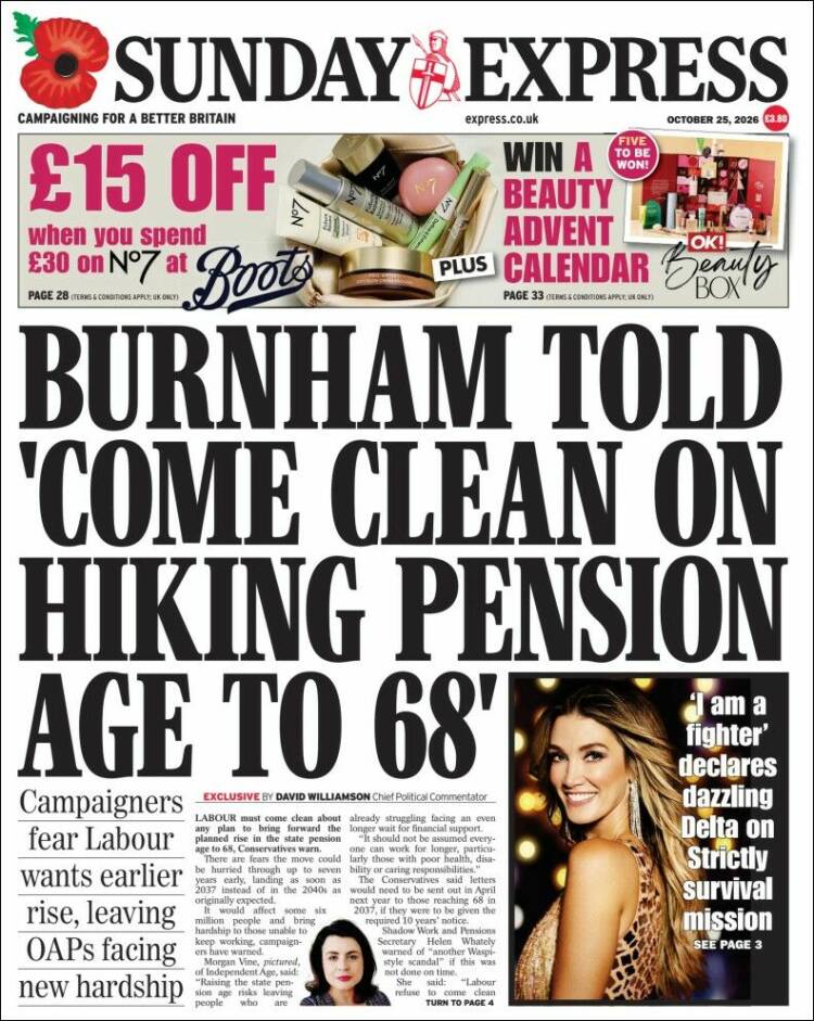 Portada de Daily Express (Reino Unido)