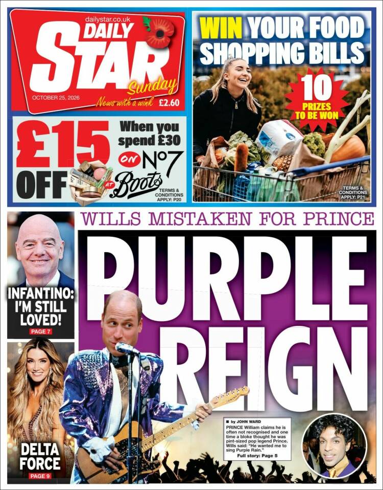 Portada de Daily Star (Reino Unido)
